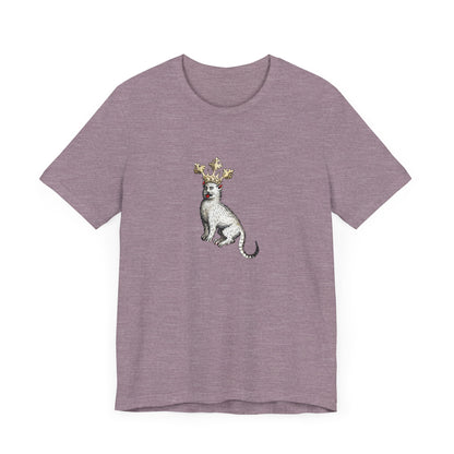 Silly Medieval Cat with Crown – 15th Century Heraldic Art Tee