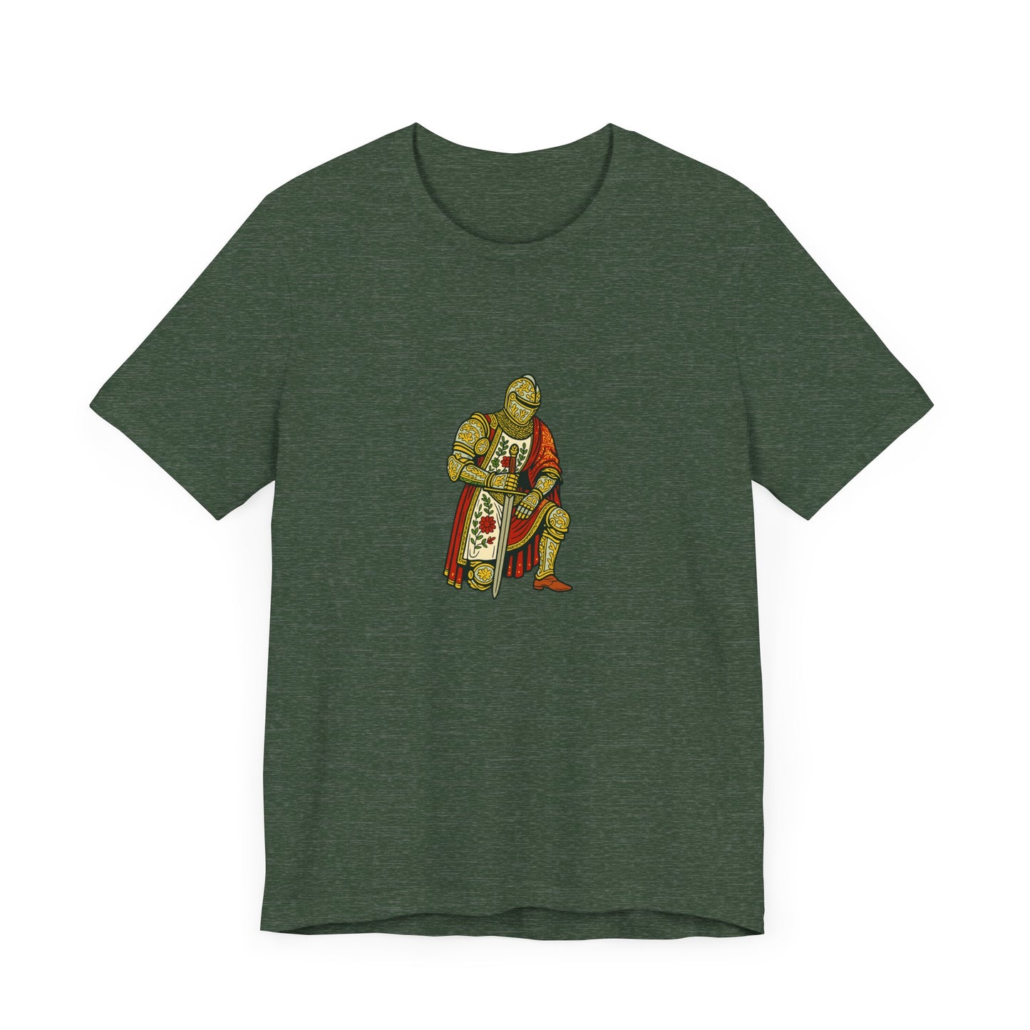 Kneeling Medieval Knight Floral Tee