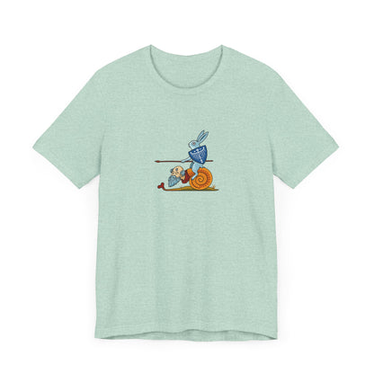 Bunny Snail Rider After MS Yates Thompson 8 F 294, Remastered Marginalia Manuscript Art Tee