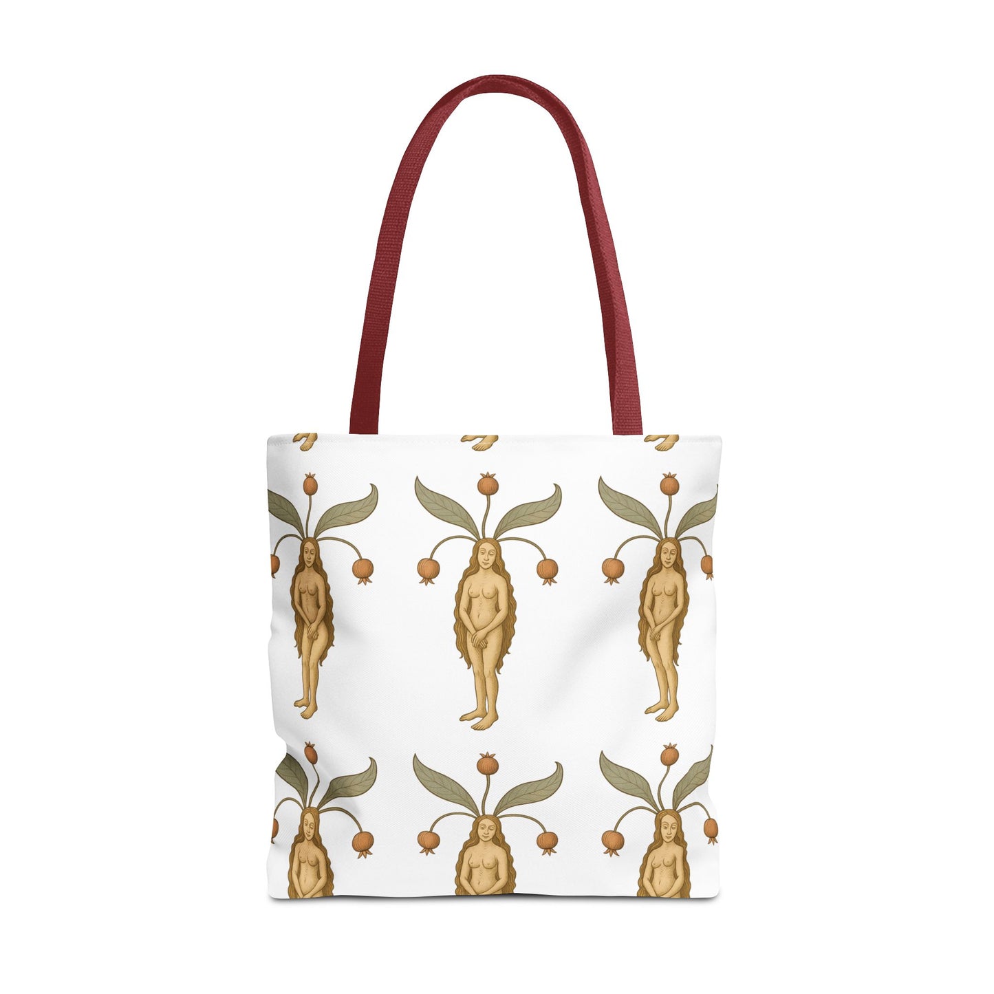 Mandragora Muse, Medieval Herb Lore Unisex Whimsical Patterned Tote Bag