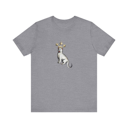 Silly Medieval Cat with Crown – 15th Century Heraldic Art Tee