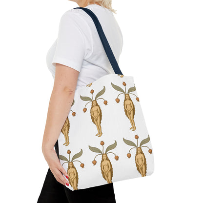 Mandragora Muse, Medieval Herb Lore Unisex Whimsical Patterned Tote Bag