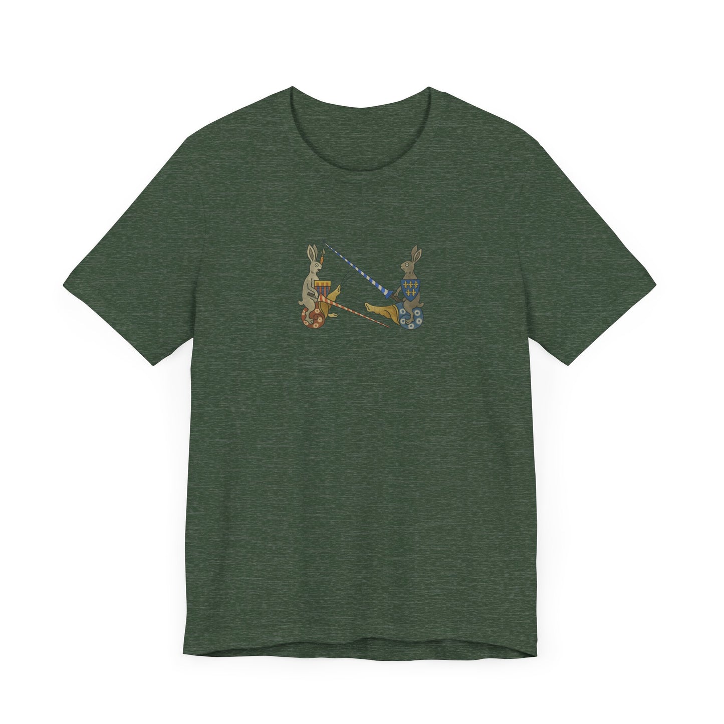 Medieval Marginalia Jousting Rabbits Manuscript T-shirt