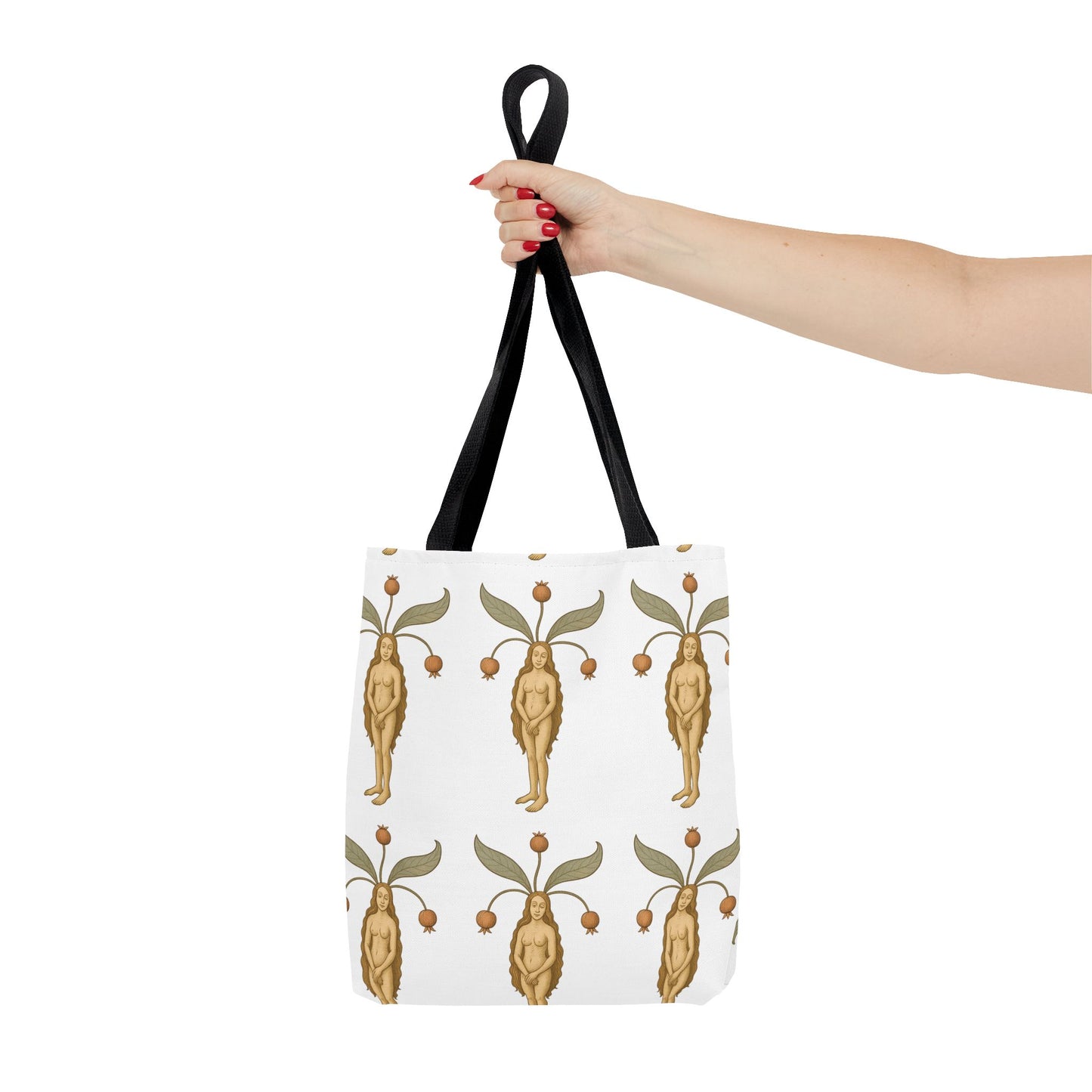 Mandragora Muse, Medieval Herb Lore Unisex Whimsical Patterned Tote Bag