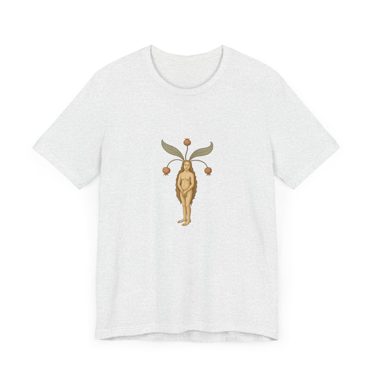 Big Mandragora Muse, Medieval Mandrake Herb Lore Unisex Heavy Cotton Tee