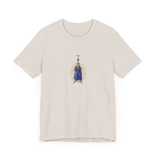 Spiritual Mary Graphic T-Shirt, Faith-Based Apparel, Casual Wear, Gift for Believers, Unisex Tee,
