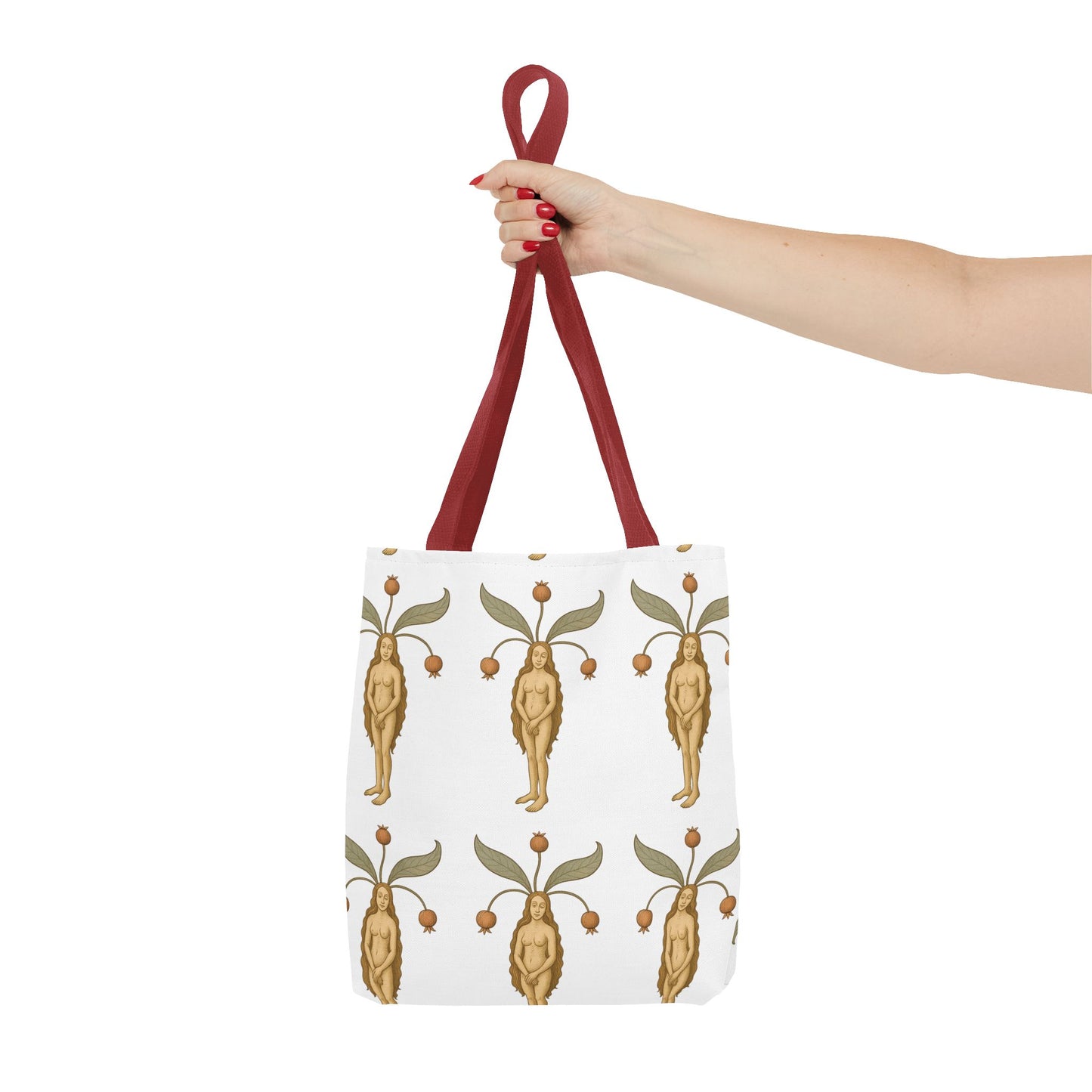 Mandragora Muse, Medieval Herb Lore Unisex Whimsical Patterned Tote Bag