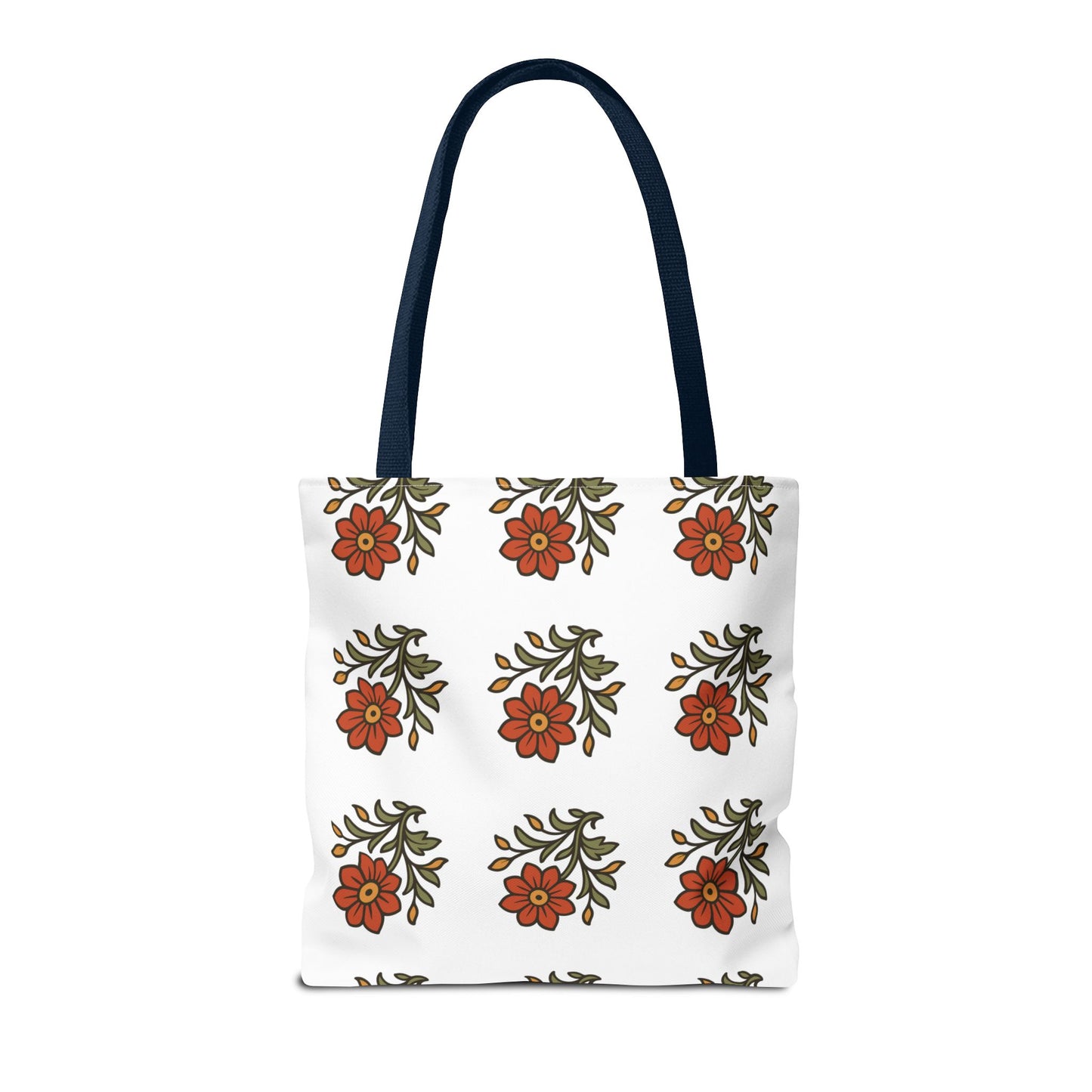 Folk Bloom Emblem 2, Original Floral Tote Bag