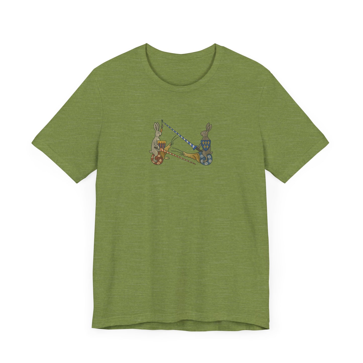 Medieval Marginalia Jousting Rabbits Manuscript T-shirt