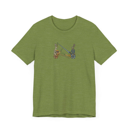 Medieval Marginalia Jousting Rabbits Manuscript T-shirt
