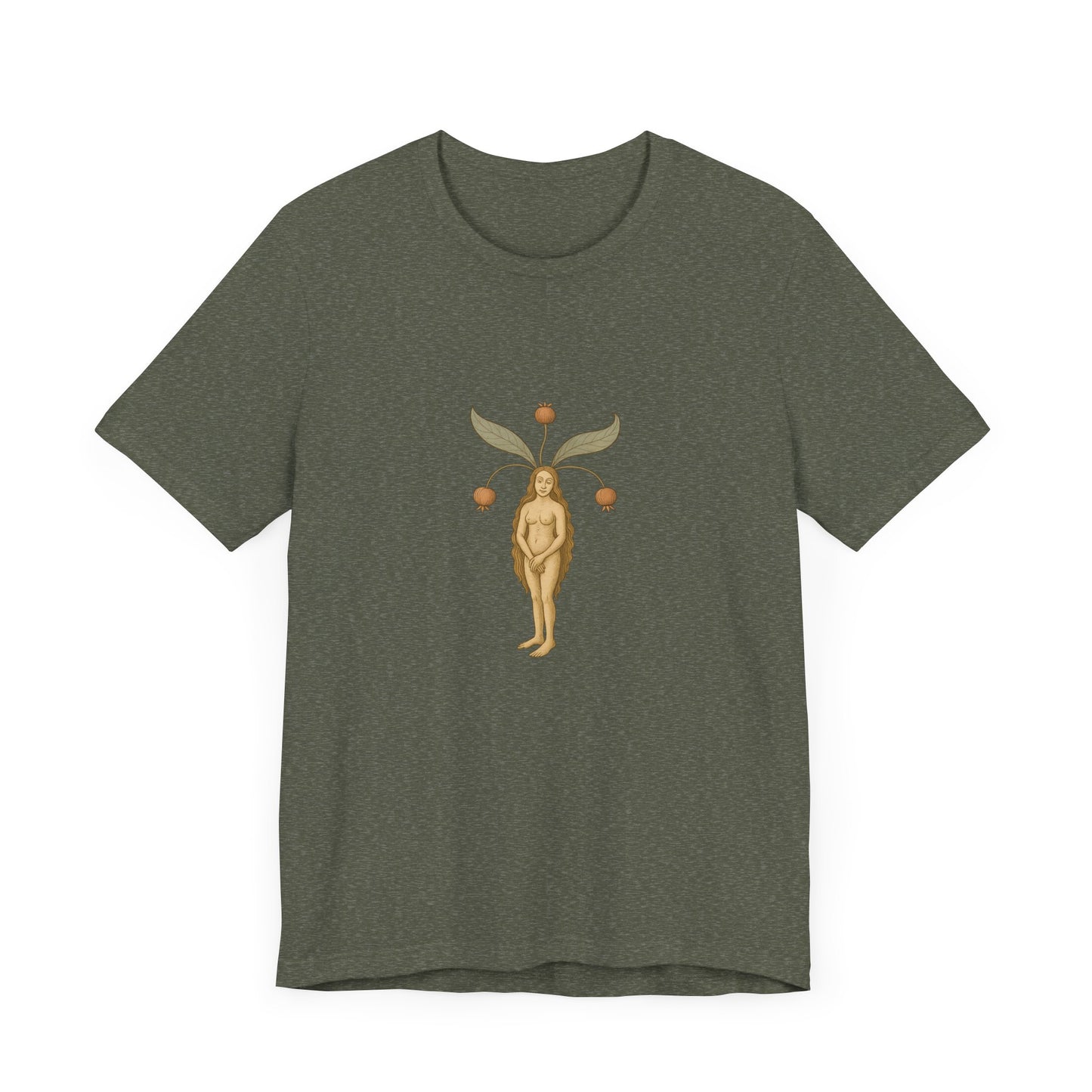 Big Mandragora Muse, Medieval Mandrake Herb Lore Unisex Heavy Cotton Tee