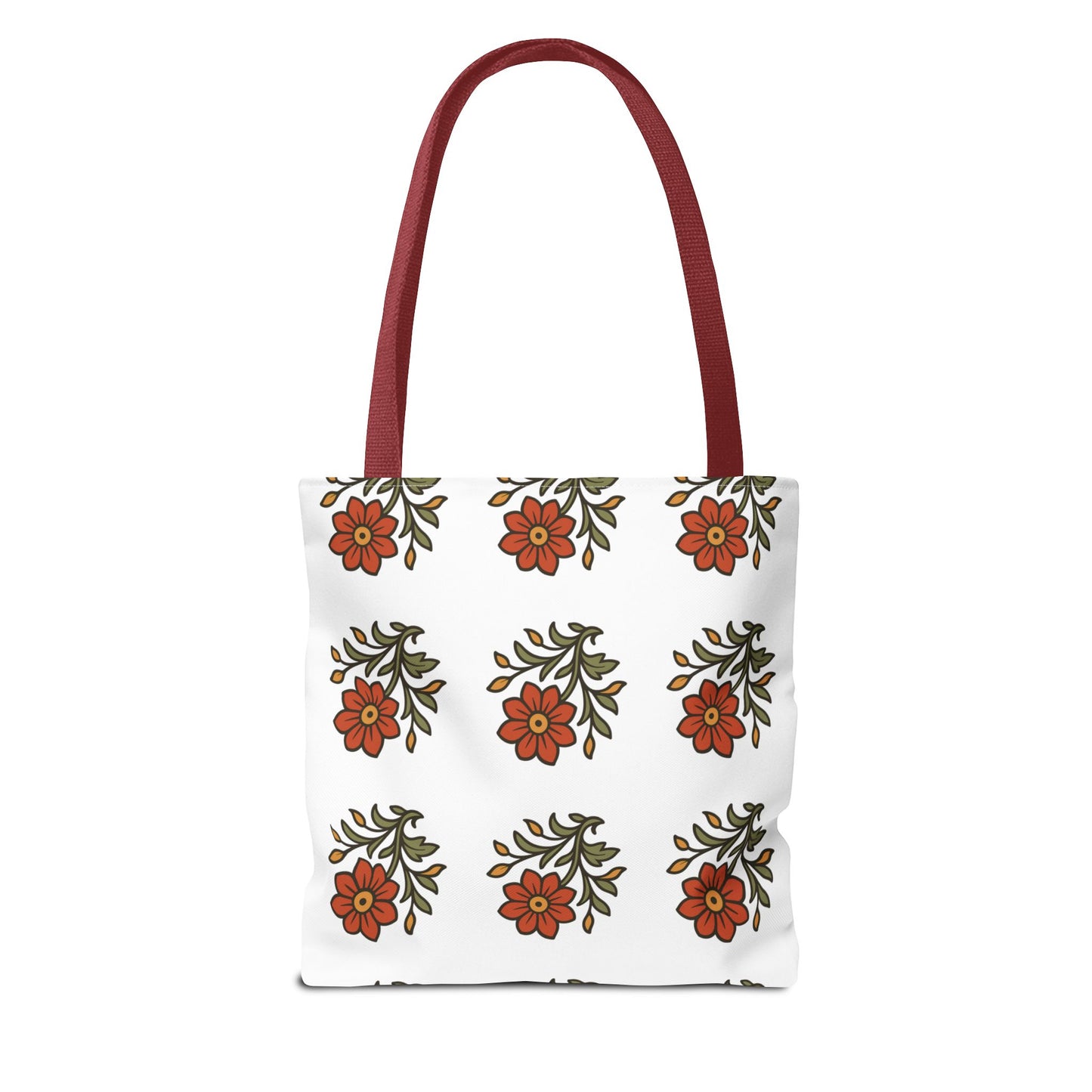 Folk Bloom Emblem 2, Original Floral Tote Bag