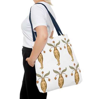 Mandragora Muse, Medieval Herb Lore Unisex Whimsical Patterned Tote Bag