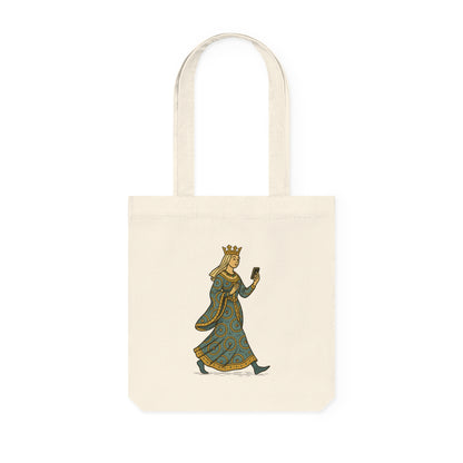 The Crowned Strutter – Medieval Couture on the Go - Woven Tote Bag