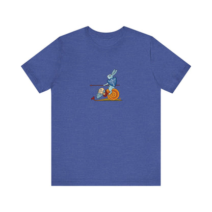 Bunny Snail Rider After MS Yates Thompson 8 F 294, Remastered Marginalia Manuscript Art Tee