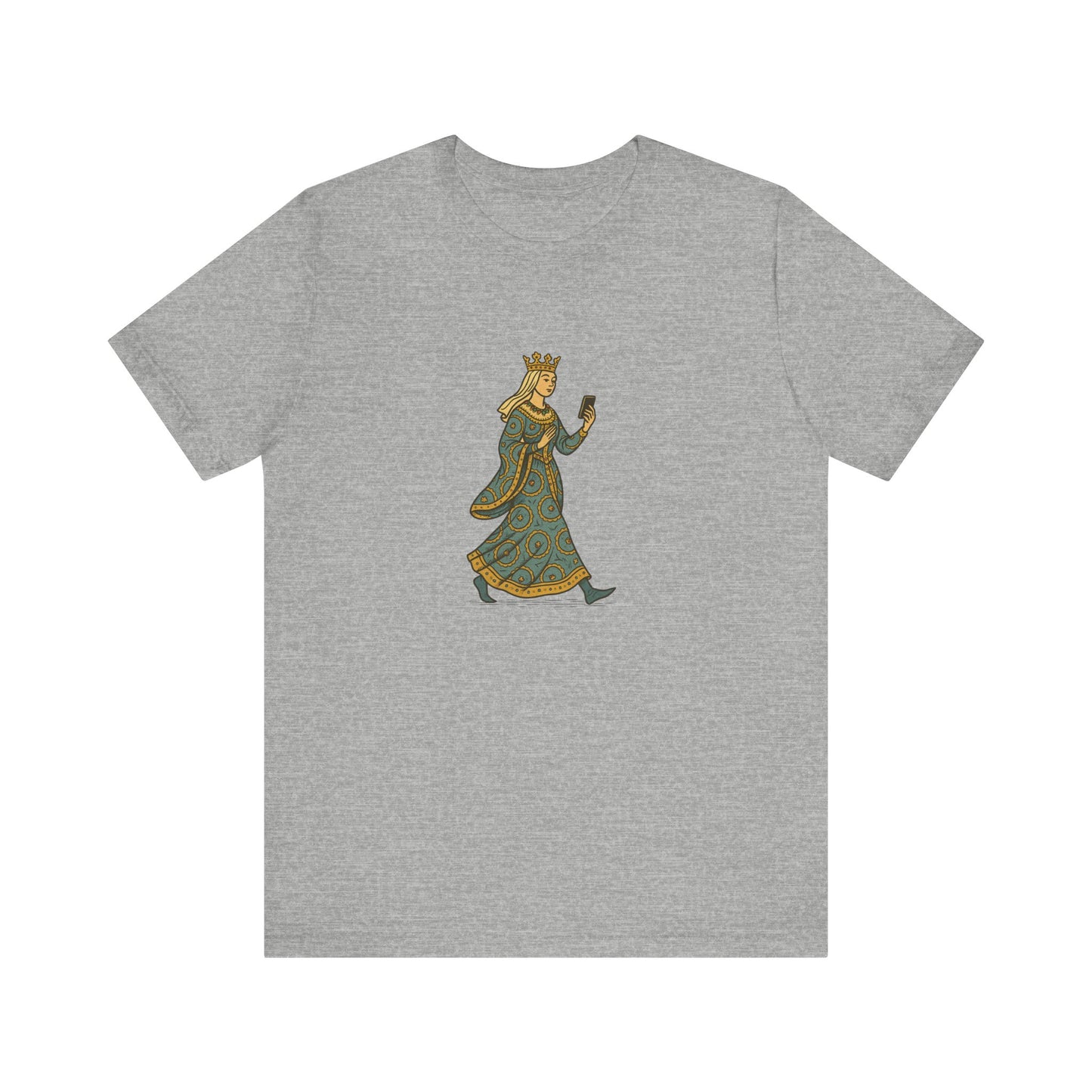 The Crowned Strutter – Medieval Couture on the Go - Unisex Heavy Cotton T-shirt
