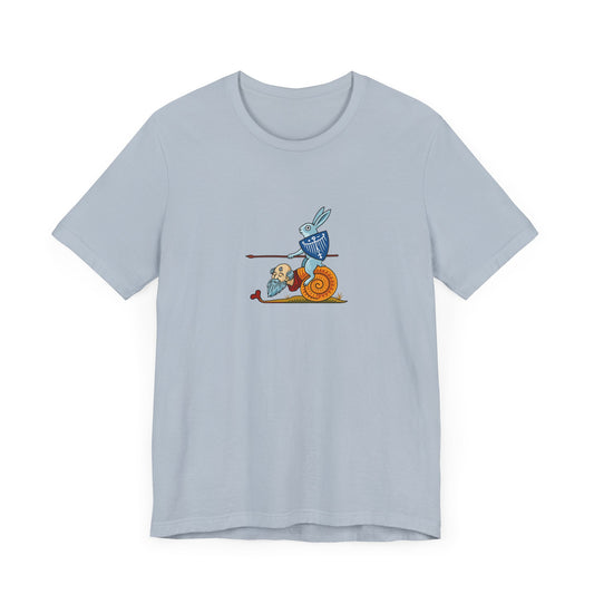 Bunny Snail Rider After MS Yates Thompson 8 F 294, Remastered Marginalia Manuscript Art Tee