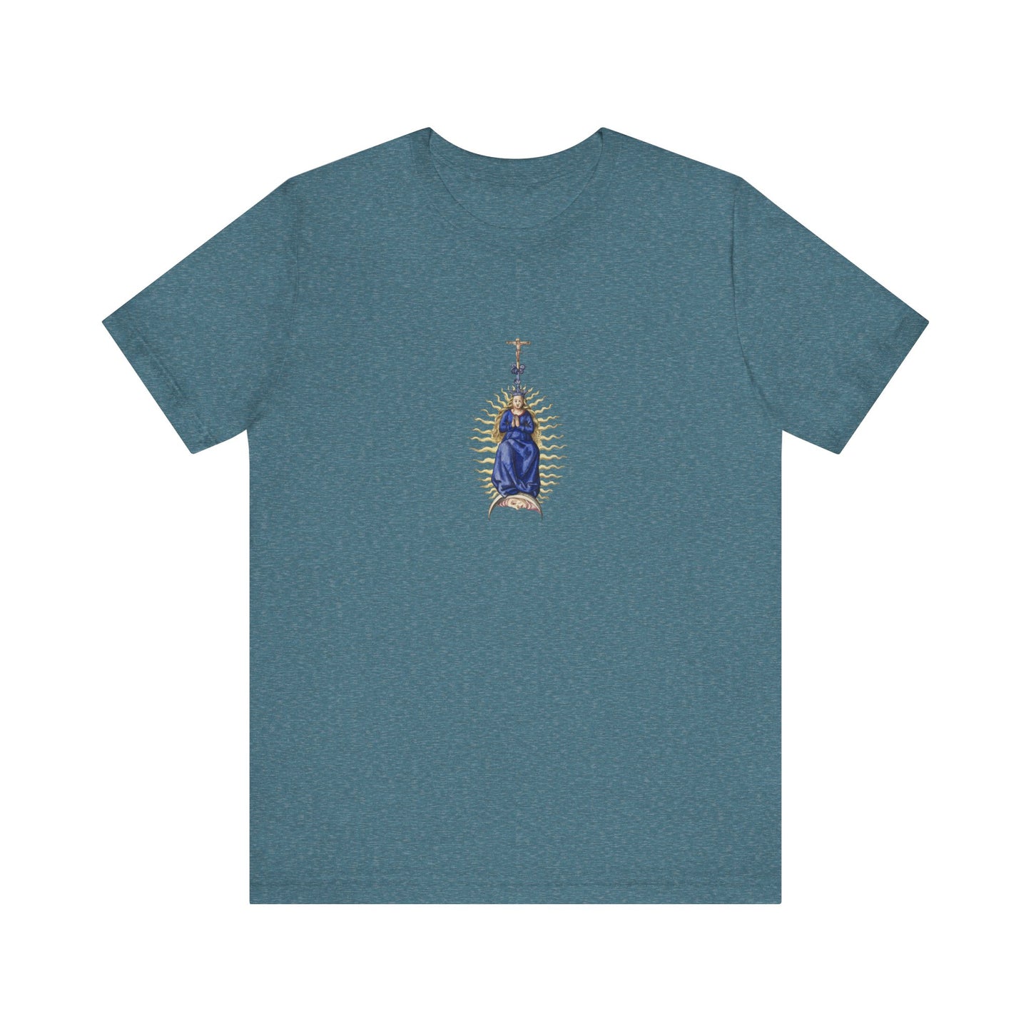 Spiritual Mary Graphic T-Shirt, Faith-Based Apparel, Casual Wear, Gift for Believers, Unisex Tee,