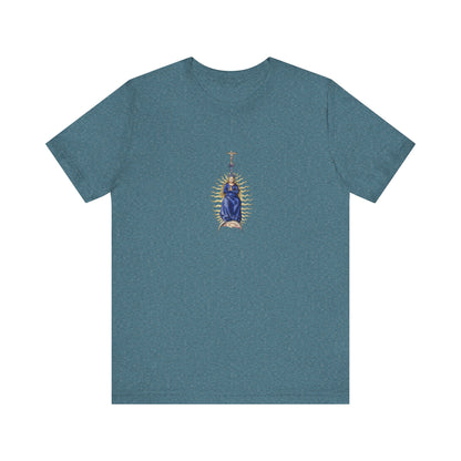 Spiritual Mary Graphic T-Shirt, Faith-Based Apparel, Casual Wear, Gift for Believers, Unisex Tee,