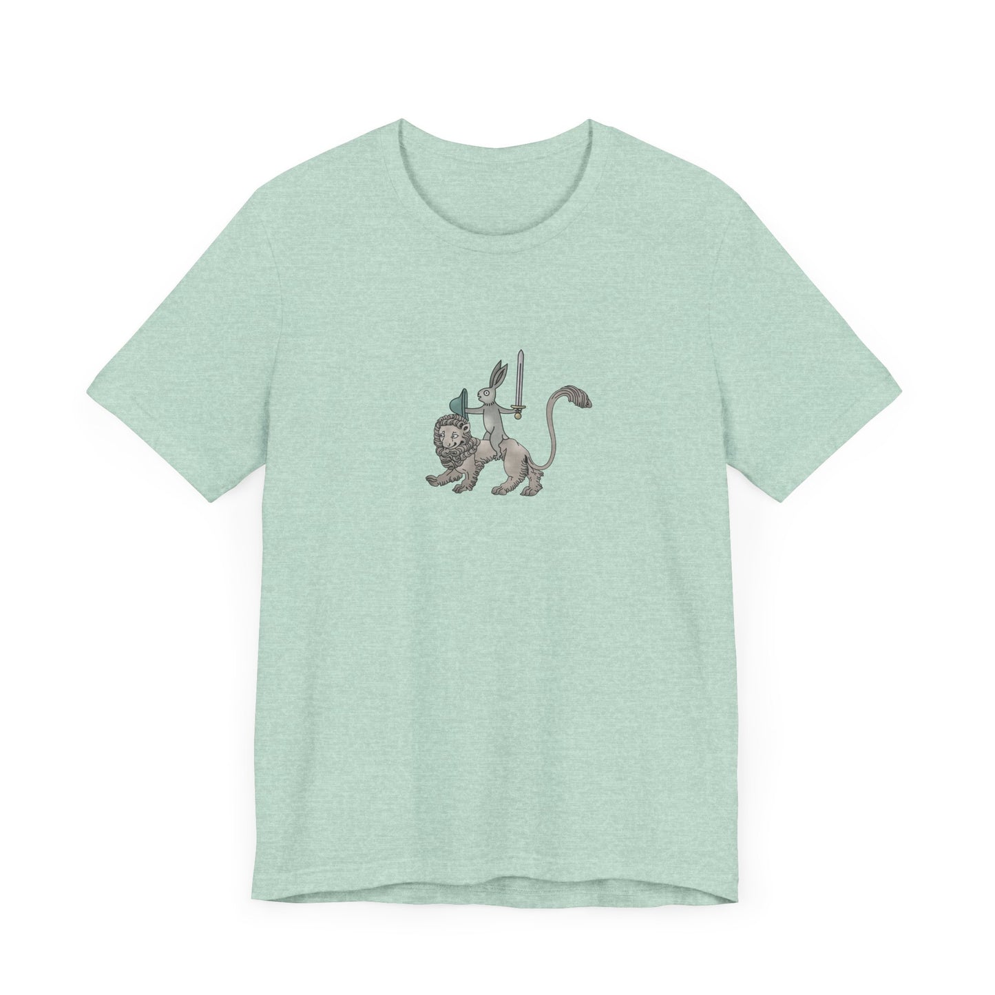 Sword-wielding Medieval Rabbit Riding a Lion Posters and Art Prints Tee