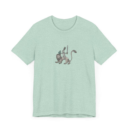 Sword-wielding Medieval Rabbit Riding a Lion Posters and Art Prints Tee