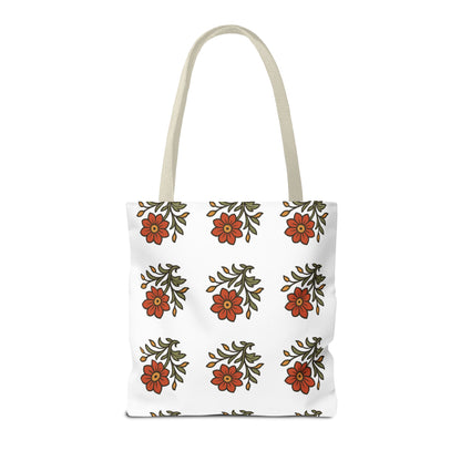 Folk Bloom Emblem 2, Original Floral Tote Bag