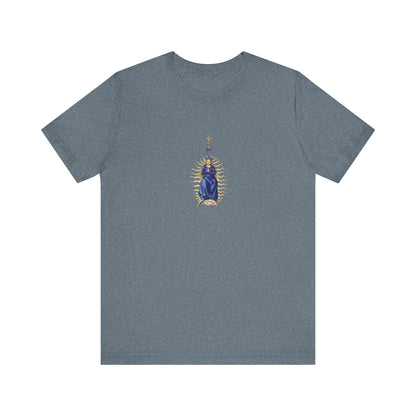 Spiritual Mary Graphic T-Shirt, Faith-Based Apparel, Casual Wear, Gift for Believers, Unisex Tee,