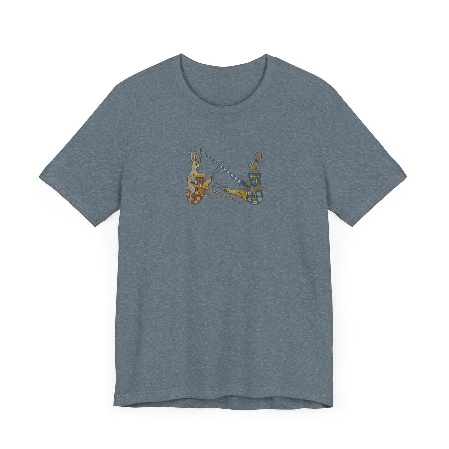 Medieval Marginalia Jousting Rabbits Manuscript T-shirt