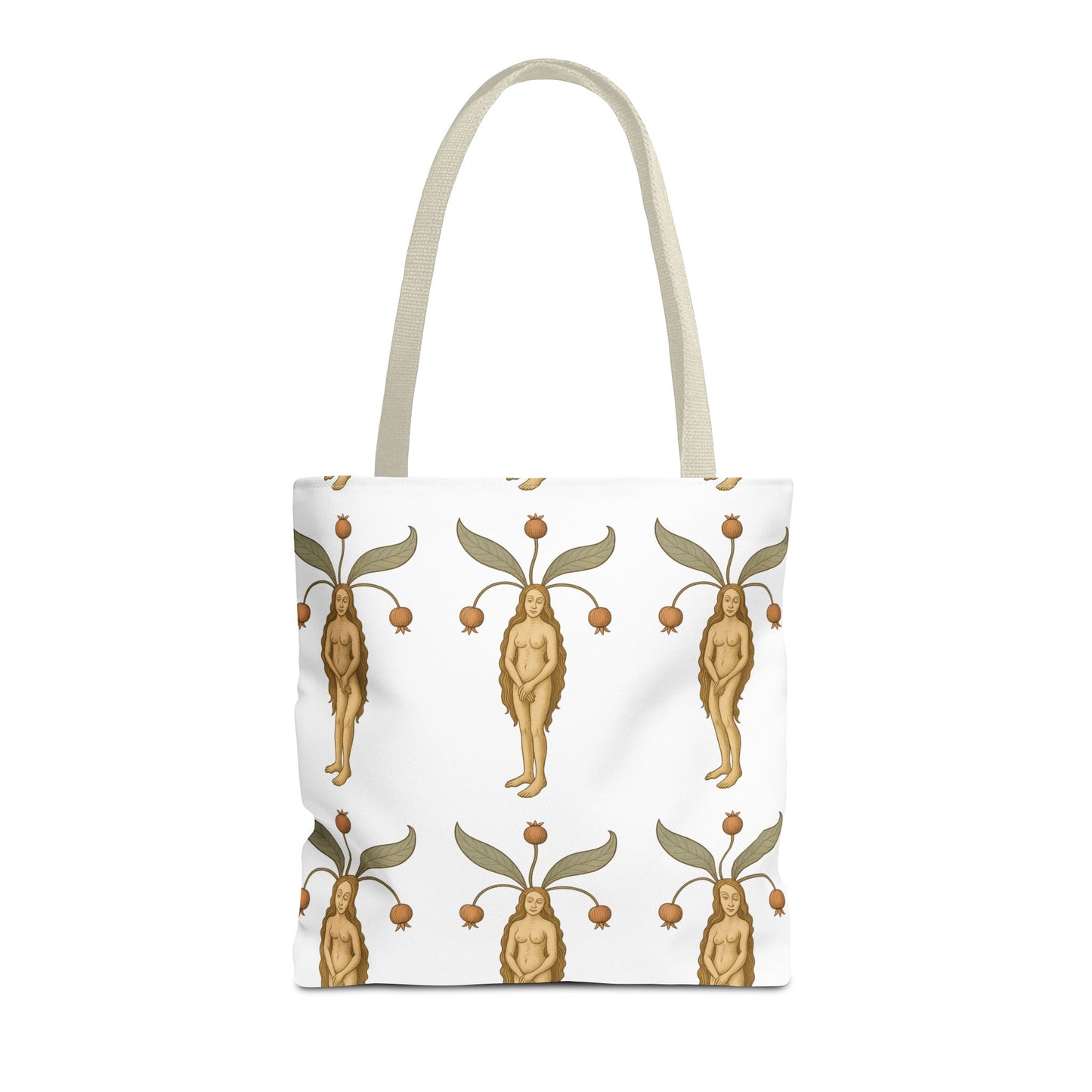 Mandragora Muse, Medieval Herb Lore Unisex Whimsical Patterned Tote Bag