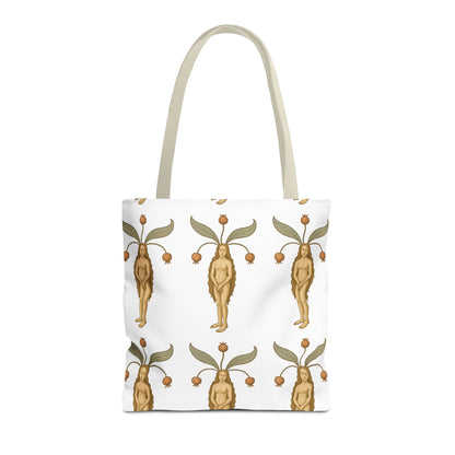 Mandragora Muse, Medieval Herb Lore Unisex Whimsical Patterned Tote Bag