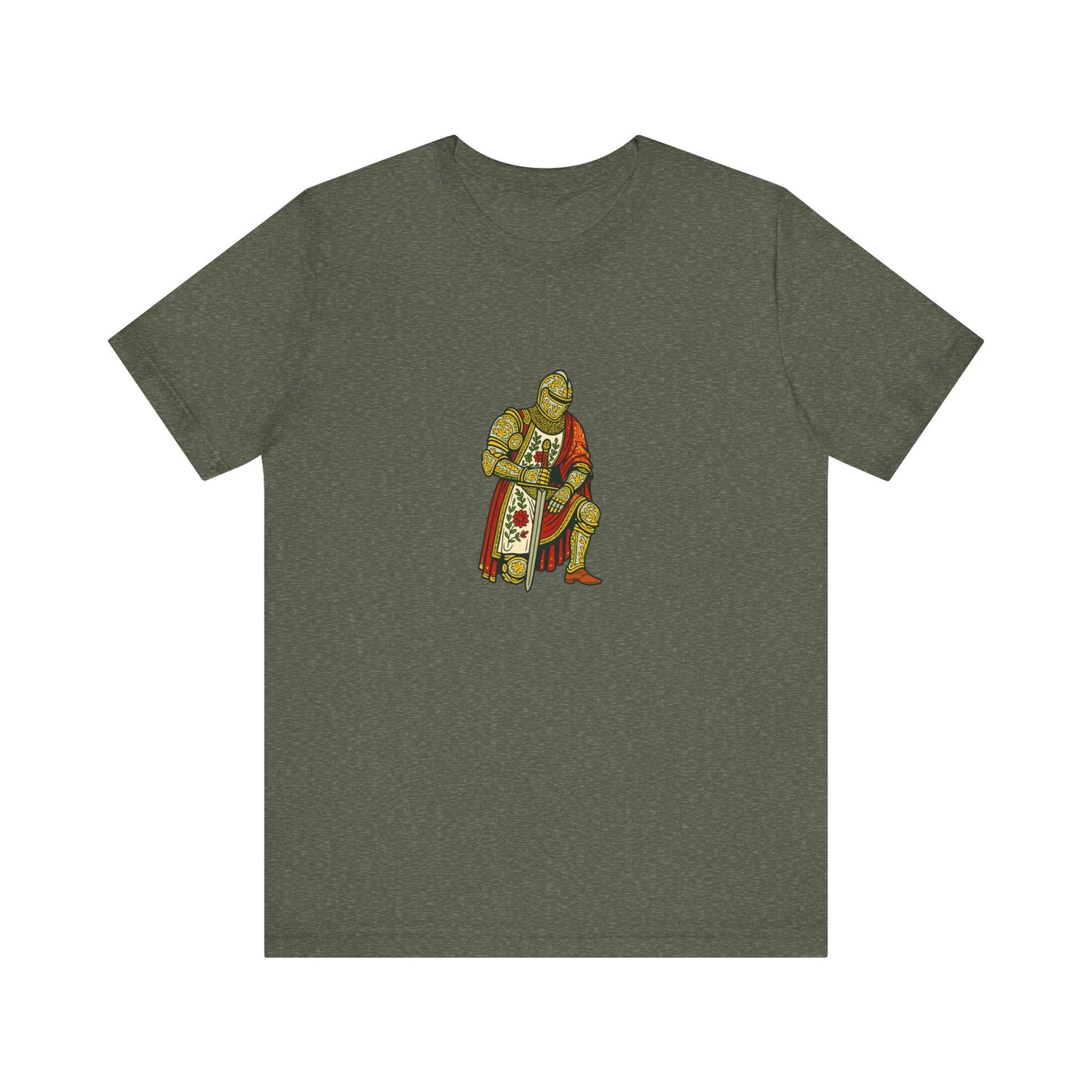 Kneeling Medieval Knight Floral Tee