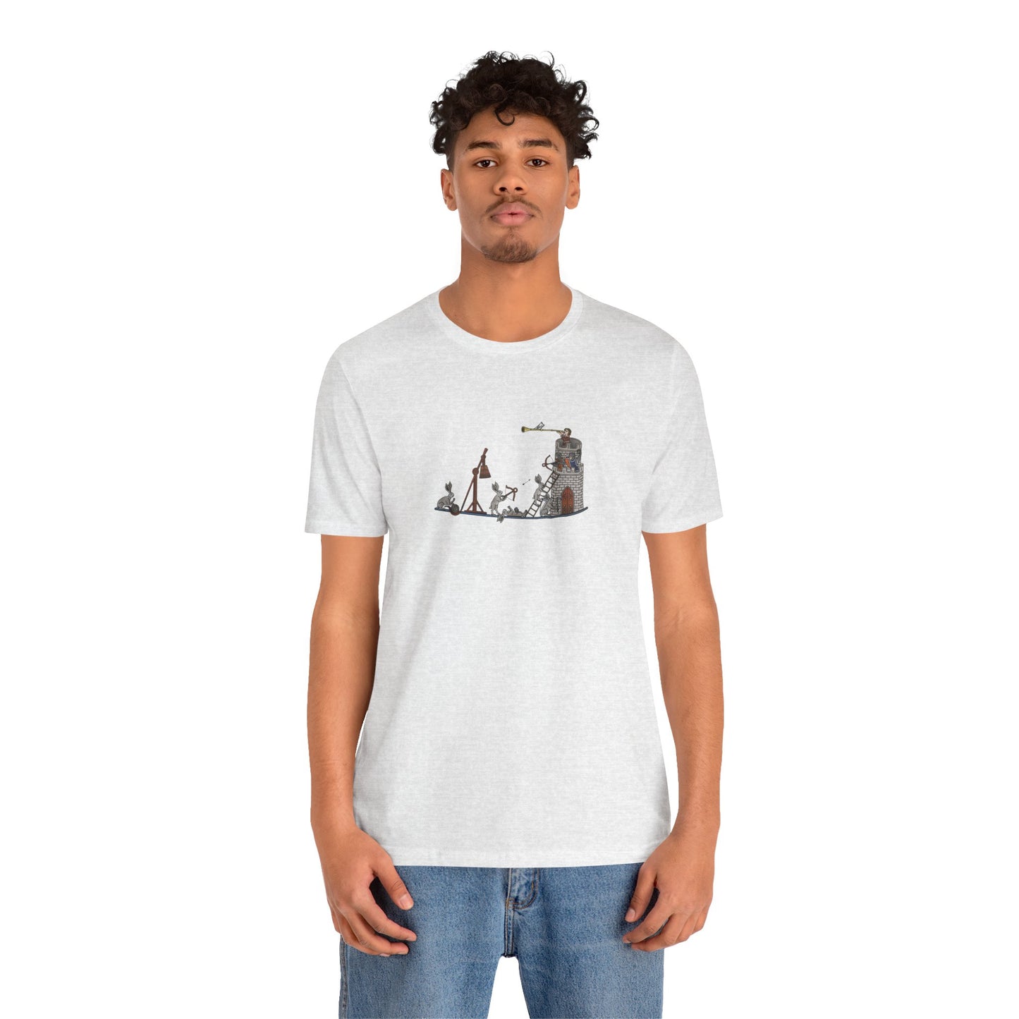 Medieval Rabbits Castle Siege, Medieval Manuscript Art T-shirt