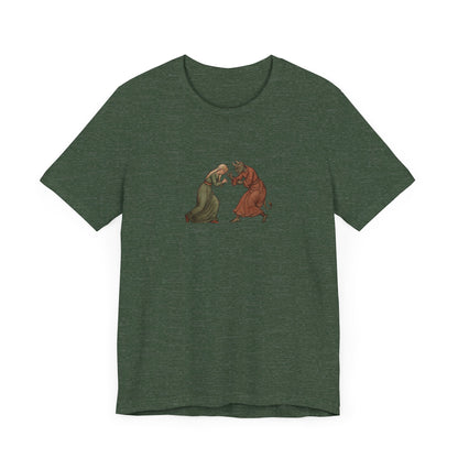 The Virgin Mary punching the Devil Medieval Manuscript T-shirt