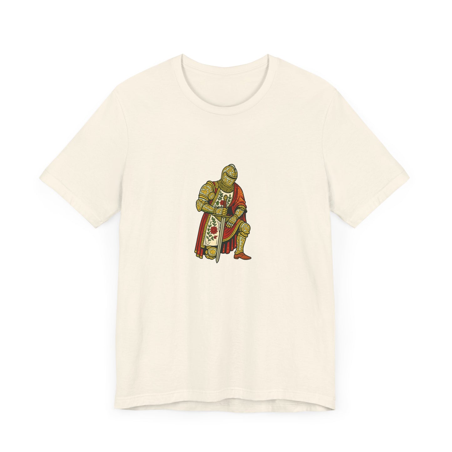 Kneeling Medieval Knight Floral Tee
