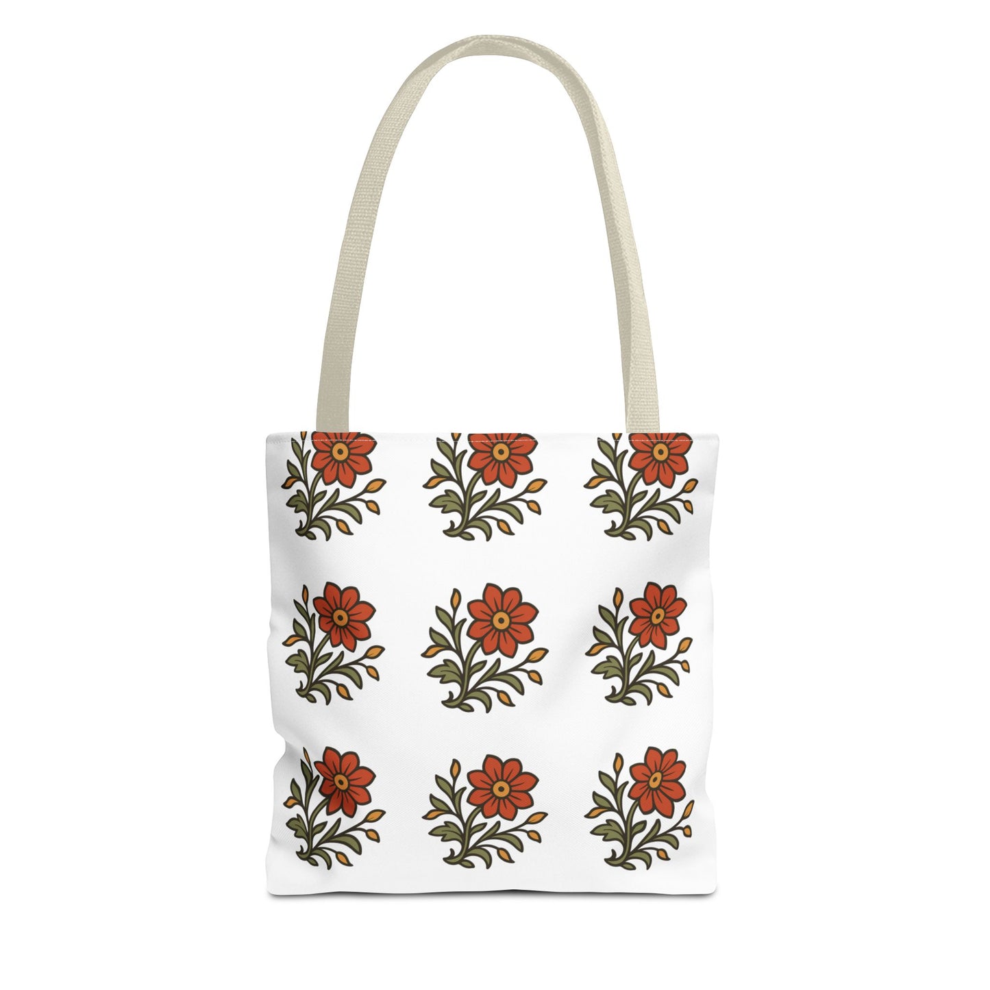 Folk Bloom Emblem 2, Original Floral Tote Bag