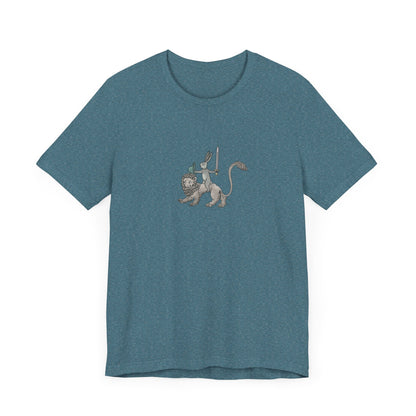 Sword-wielding Medieval Rabbit Riding a Lion Posters and Art Prints Tee