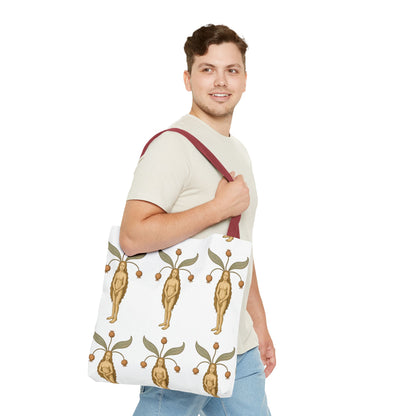 Mandragora Muse, Medieval Herb Lore Unisex Whimsical Patterned Tote Bag