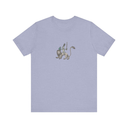 Sword-wielding Medieval Rabbit Riding a Lion Posters and Art Prints Tee