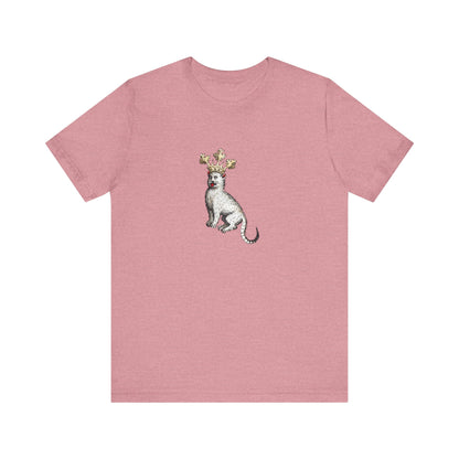 Silly Medieval Cat with Crown – 15th Century Heraldic Art Tee