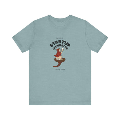 The Eggman Monk, The First Startup Incubator, Medieval Marginalia T-shirt