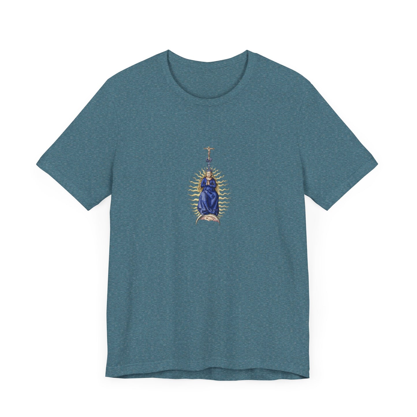 Spiritual Mary Graphic T-Shirt, Faith-Based Apparel, Casual Wear, Gift for Believers, Unisex Tee,