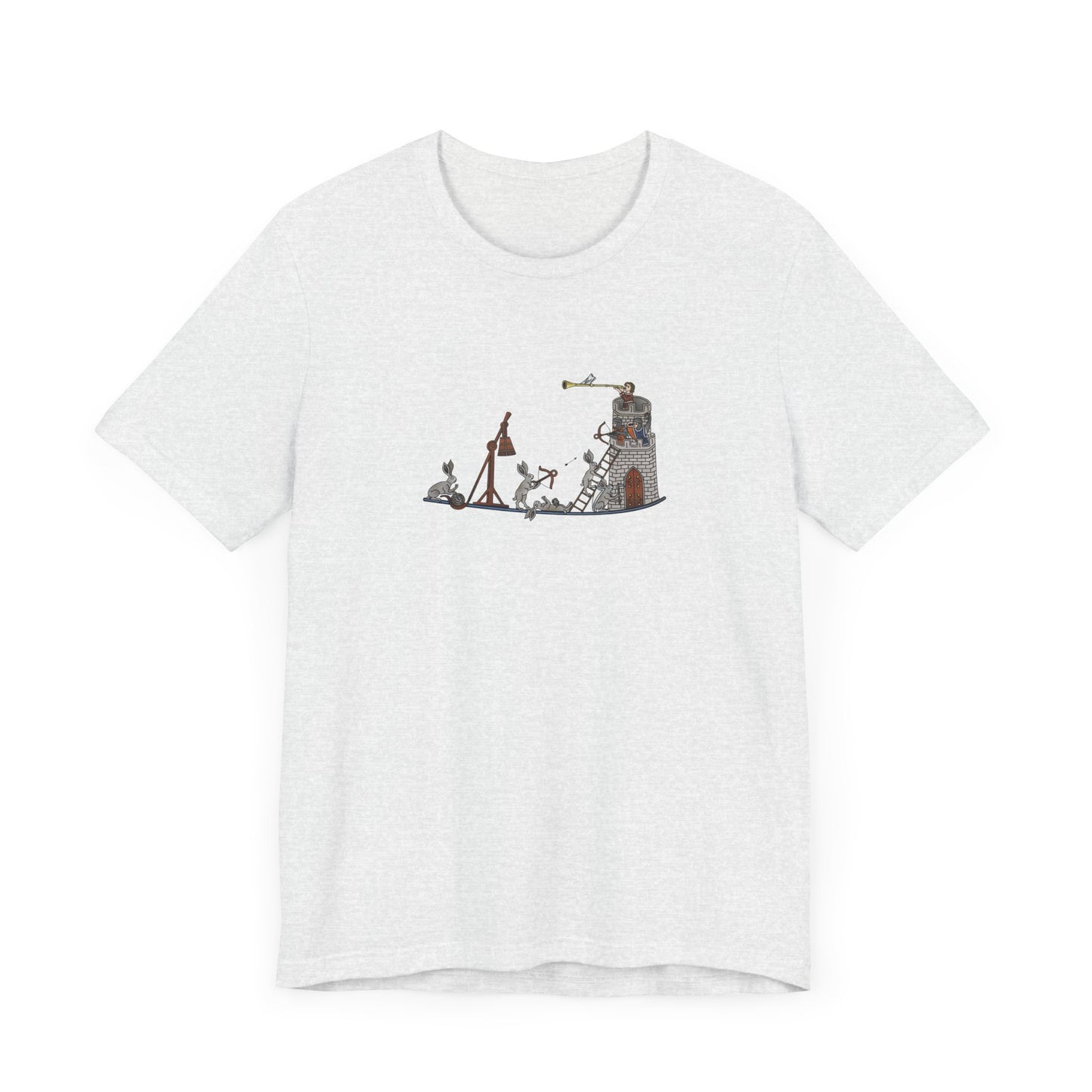 Medieval Rabbits Castle Siege, Medieval Manuscript Art T-shirt