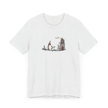 Medieval Rabbits Castle Siege, Medieval Manuscript Art T-shirt