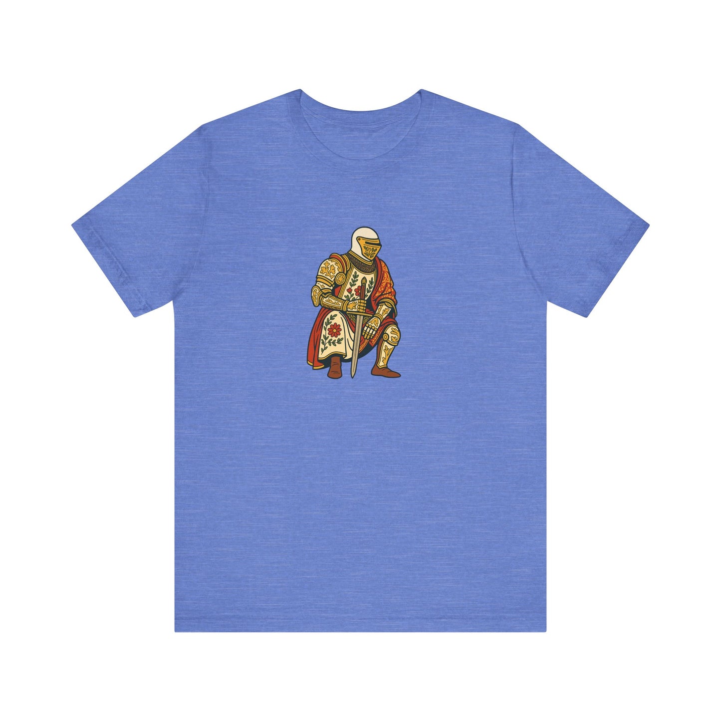 Medieval Knight With Original Flora Pattern Tee
