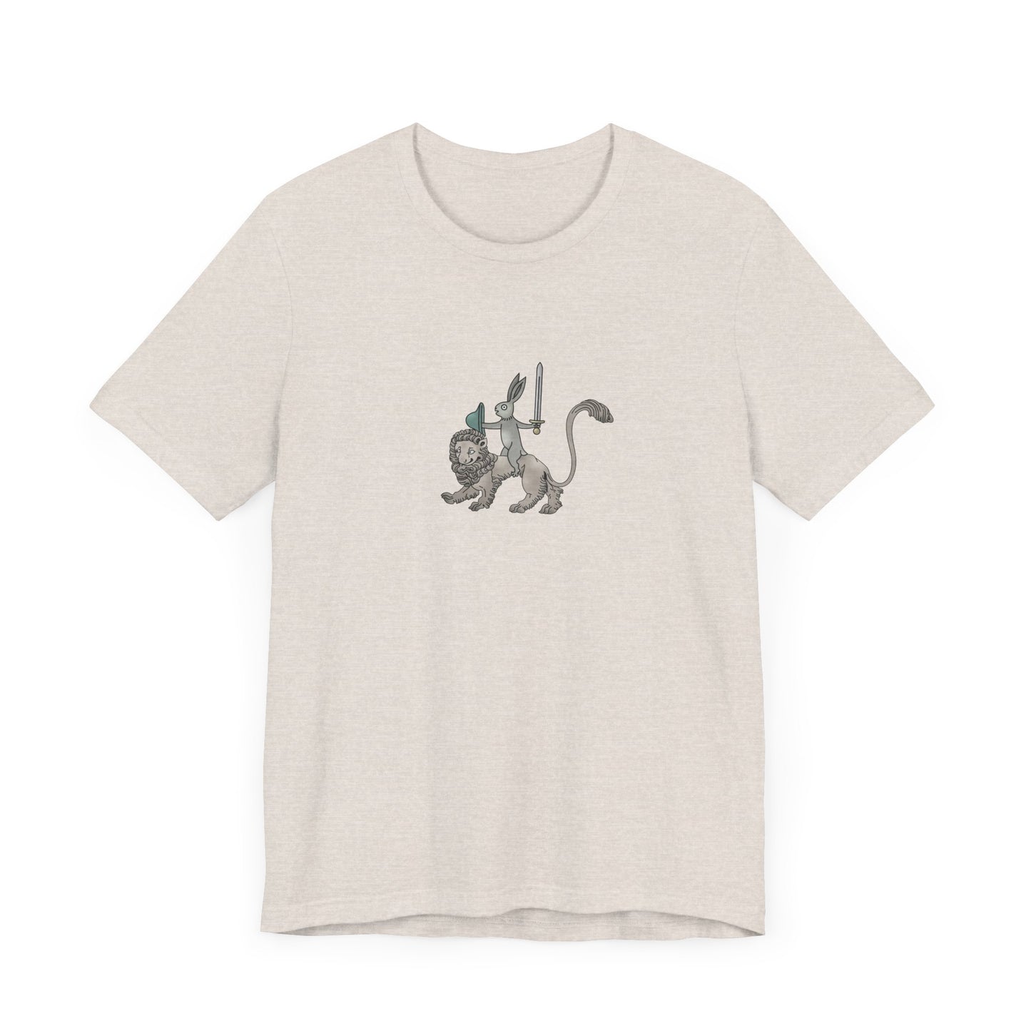 Sword-wielding Medieval Rabbit Riding a Lion Posters and Art Prints Tee