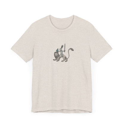 Sword-wielding Medieval Rabbit Riding a Lion Posters and Art Prints Tee