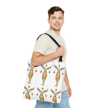 Mandragora Muse, Medieval Herb Lore Unisex Whimsical Patterned Tote Bag