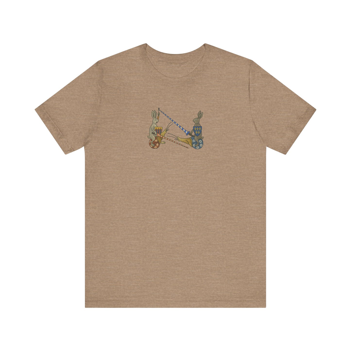 Medieval Marginalia Jousting Rabbits Manuscript T-shirt