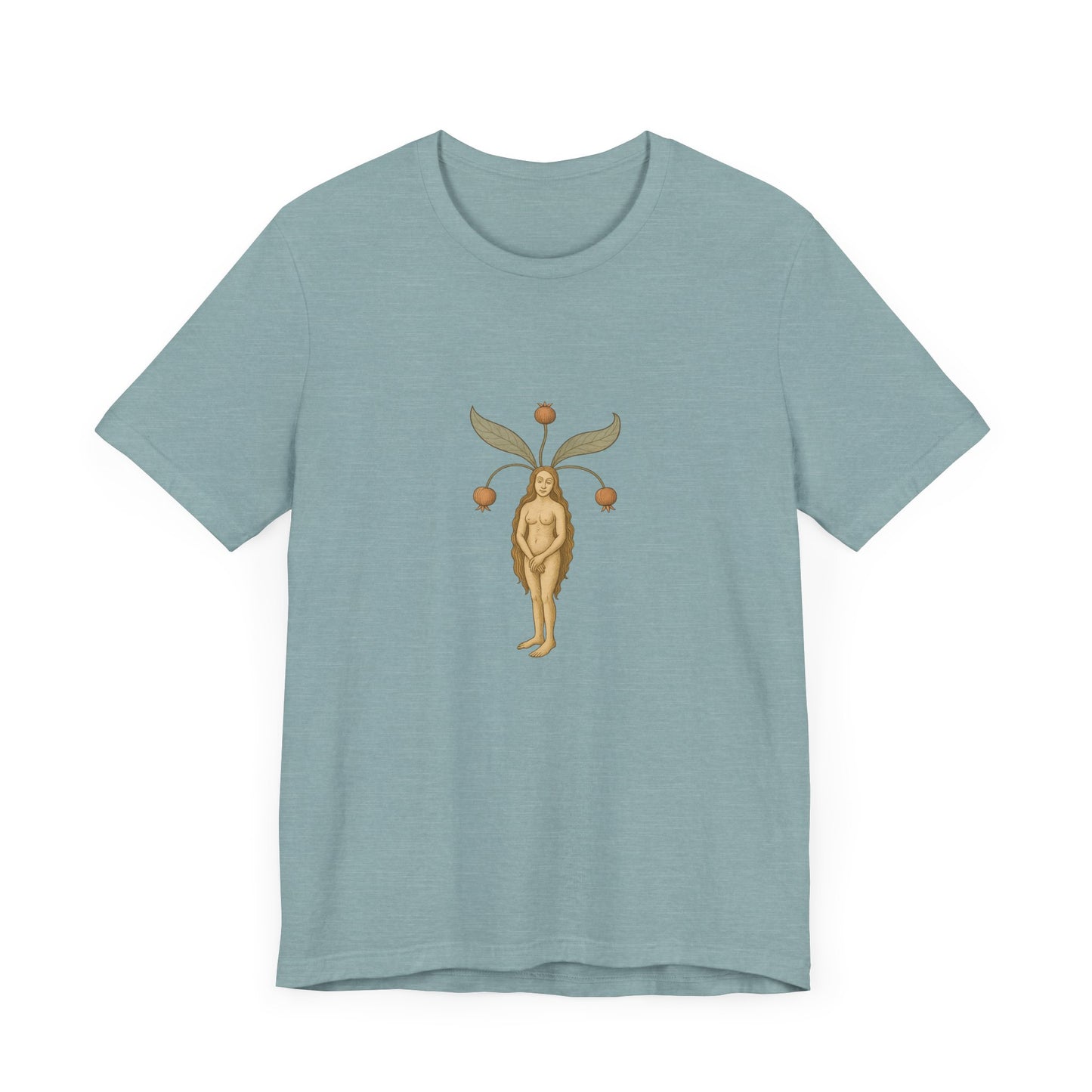 Big Mandragora Muse, Medieval Mandrake Herb Lore Unisex Heavy Cotton Tee