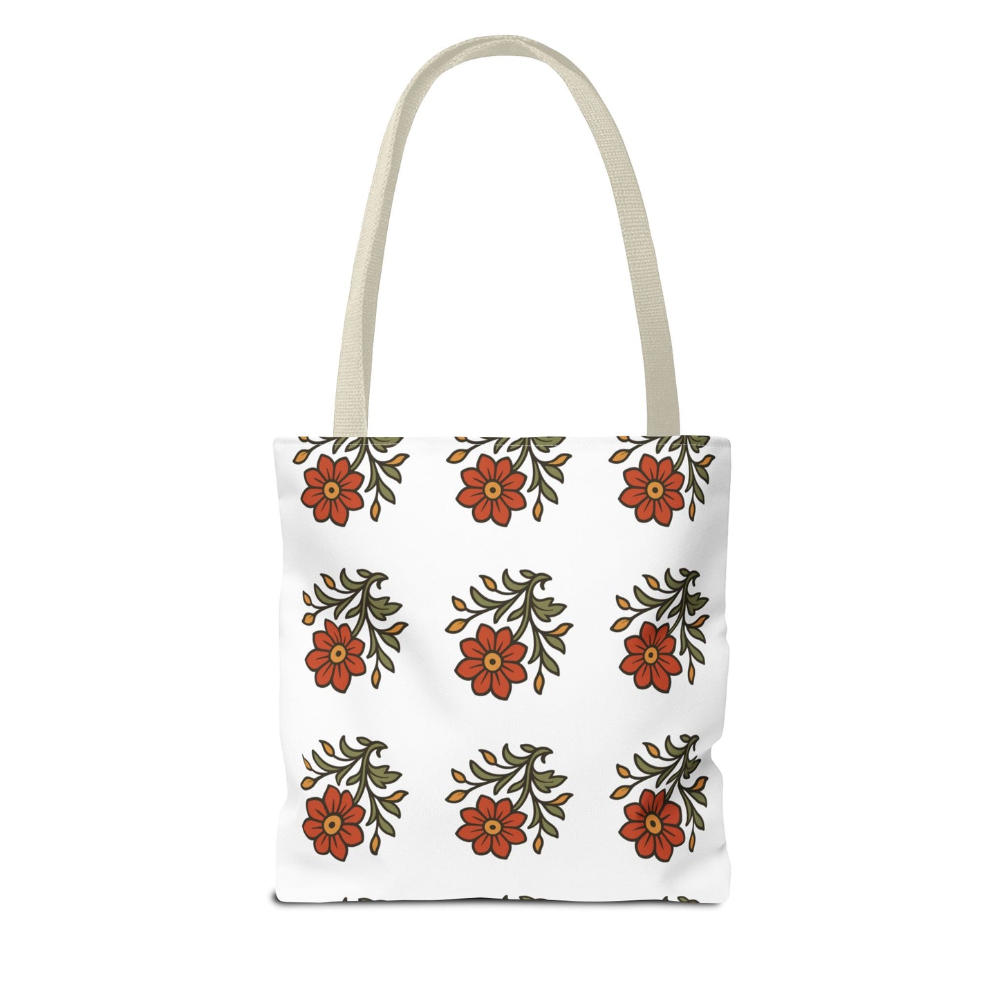 Folk Bloom Emblem 2, Original Floral Tote Bag